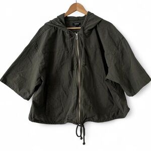 Torrid Plus Size 3x Lightweight Cotton Shacket, Olive Green